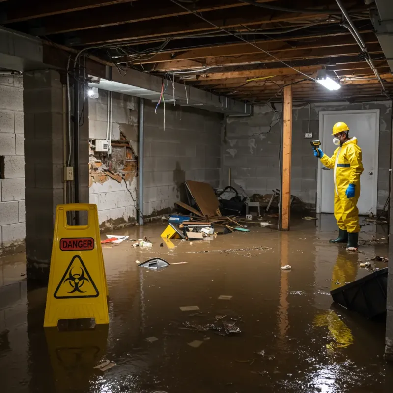 Flooded Basement Electrical Hazard in Marshall County, IN Property